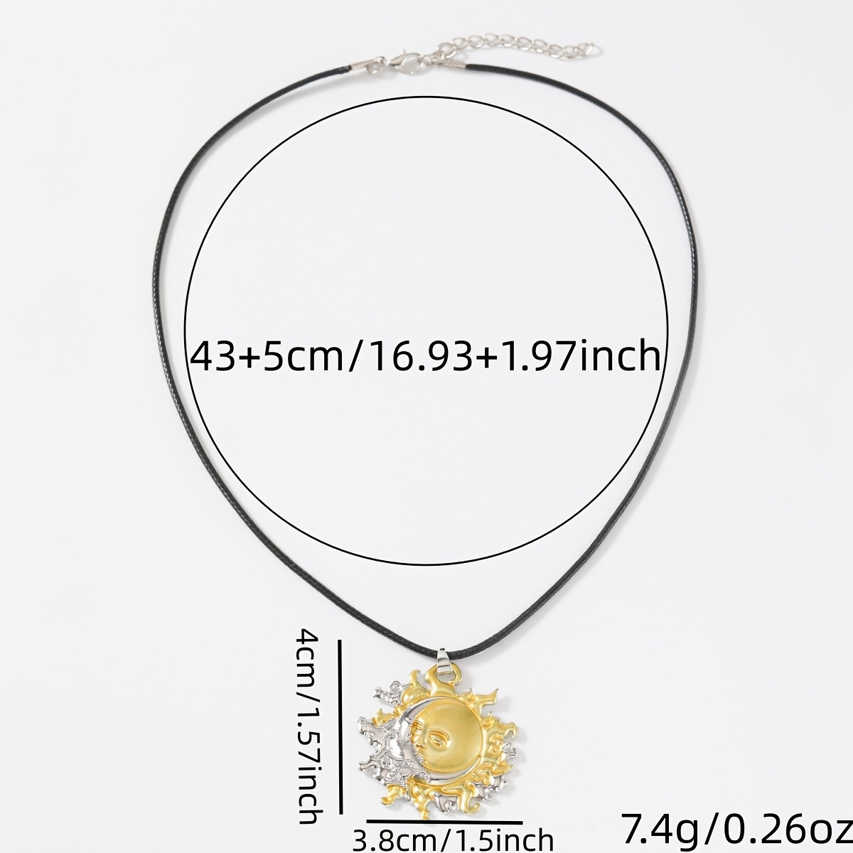 Women's Vintage Sun and Moon Pendant Necklace — Mysterious Style
